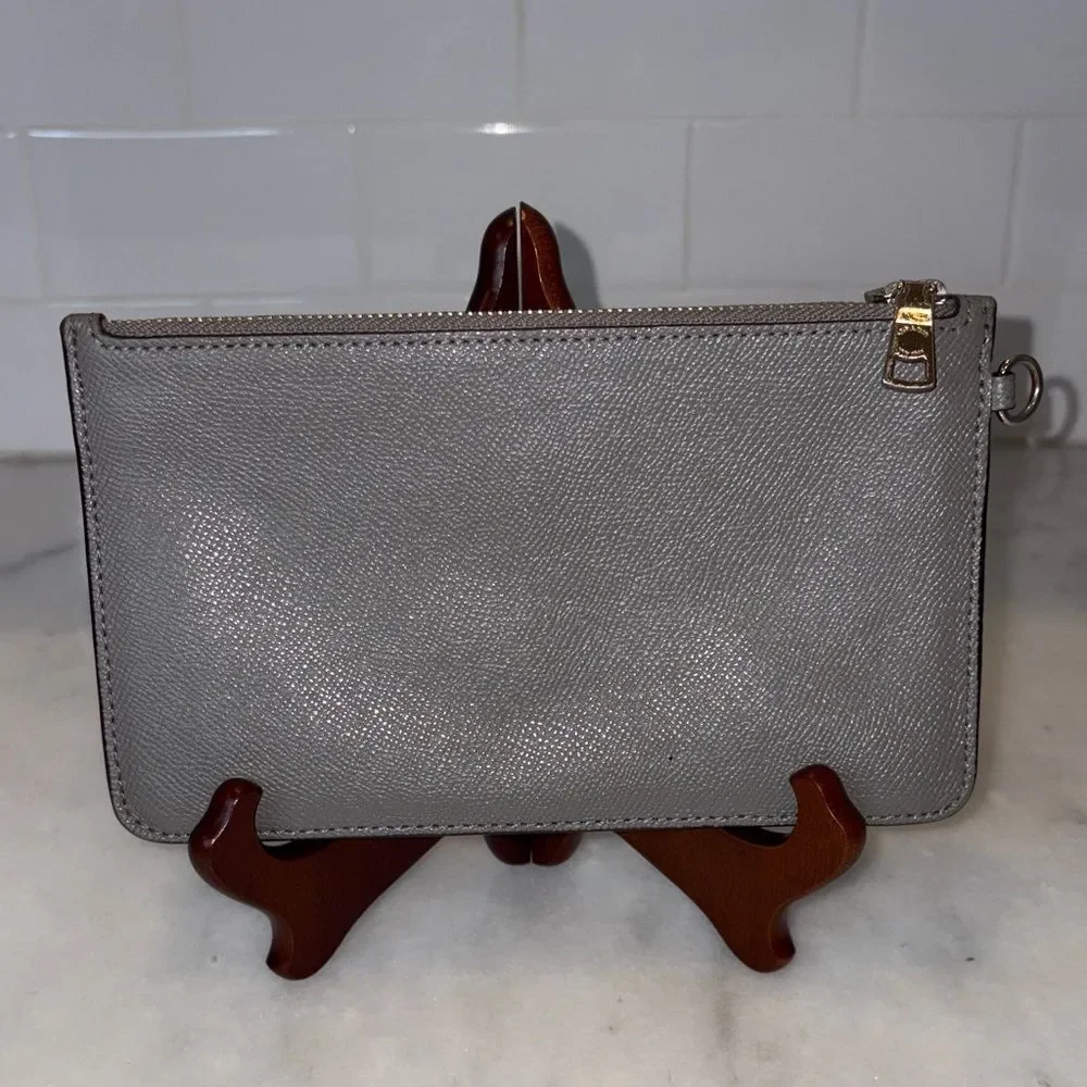 Coach Wristlet Bag Purse Leather Cross Grain Clutch Wallet - Picture 4 of 16